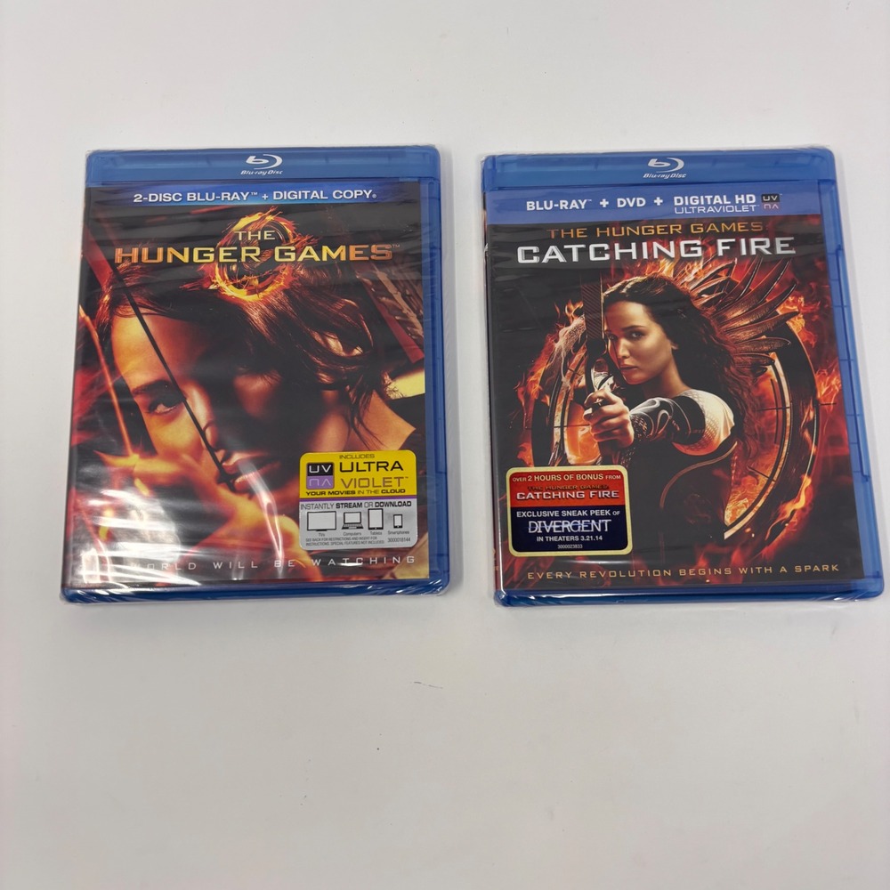 The Hunger Games & Catching Fire Blu-ray 2-Movie Bundle Jennifer Lawrence NEW
